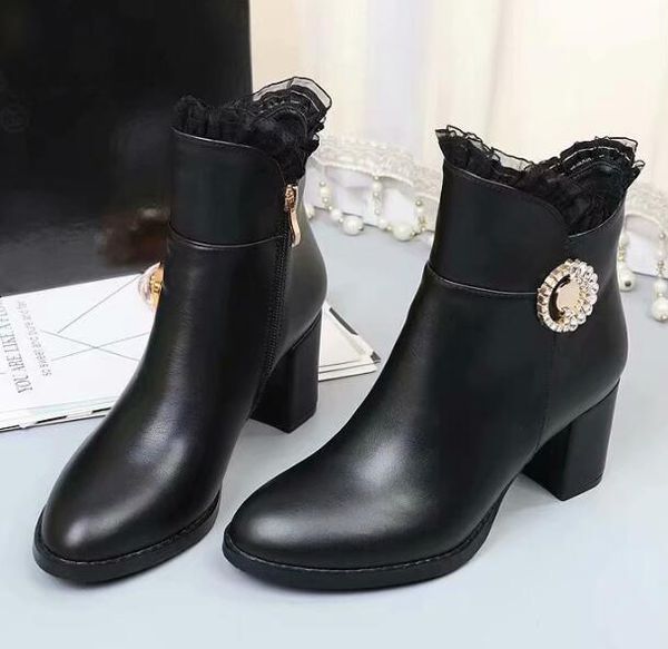 classic brand womens high heel 7cm snow winter ankle boots round toes martin square heel short cow leather lace booties sz35-40, Black
classic brand womens high heel 7cm snow winter ankle boots round toes martin square heel short cow leather lace booties sz35-40, Black