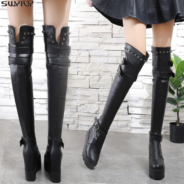 swyivy pu super high platform boots ladies wedge shoes woman 2019 women's winter shoes slip on ankle boots for women short plush, Black
swyivy pu super high platform boots ladies wedge shoes woman 2019 women's winter shoes slip on ankle boots for women short plush, Black