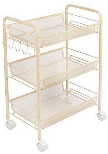 exquisite honeycomb net 3-tier metal mesh rolling with wheels storage shelf cart and organizer with hanging hooks white beige
exquisite honeycomb net 3-tier metal mesh rolling with wheels storage shelf cart and organizer with hanging hooks white beige
