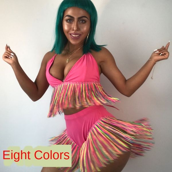 2019 color tassel dance performance female swimsuit bikini low-chest two-piece set split casual swimsuit bikini, White;black
2019 color tassel dance performance female swimsuit bikini low-chest two-piece set split casual swimsuit bikini, White;black