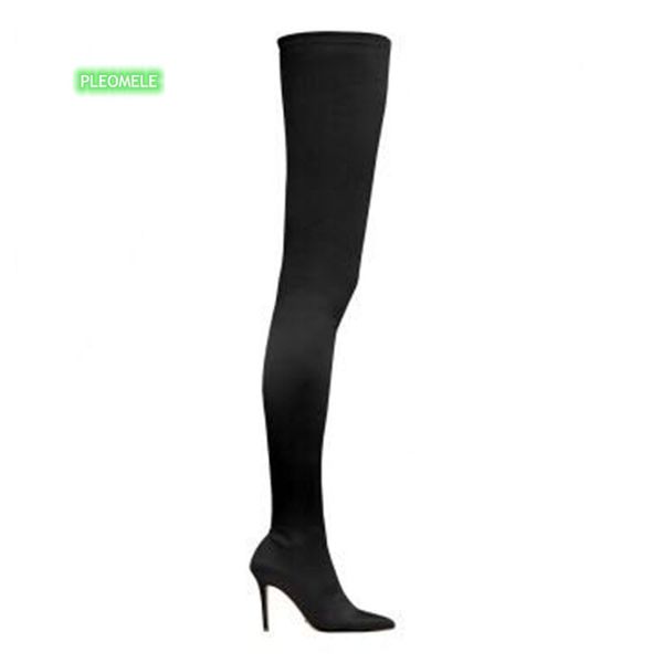 over the knee boots pointed stiletto boots plus velvet high heel elastic socks long tube lycra women's, Black
over the knee boots pointed stiletto boots plus velvet high heel elastic socks long tube lycra women's, Black