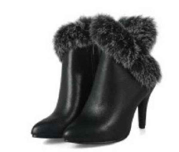 2018 women's boots in winter with new style high heel fine heel pointed end plus velvet keep warm non-slip, Black
2018 women's boots in winter with new style high heel fine heel pointed end plus velvet keep warm non-slip, Black