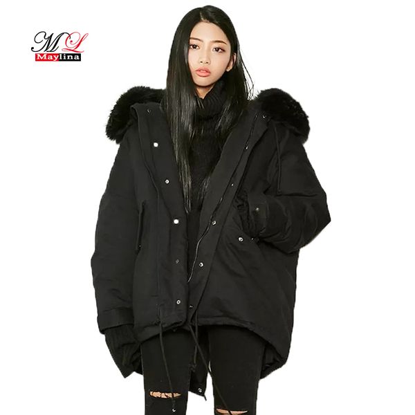 maylina parka big size long thick women's winter jackets with hood 2017 sleeve wide-waisted cotton parka female casual, Black
maylina parka big size long thick women's winter jackets with hood 2017 sleeve wide-waisted cotton parka female casual, Black