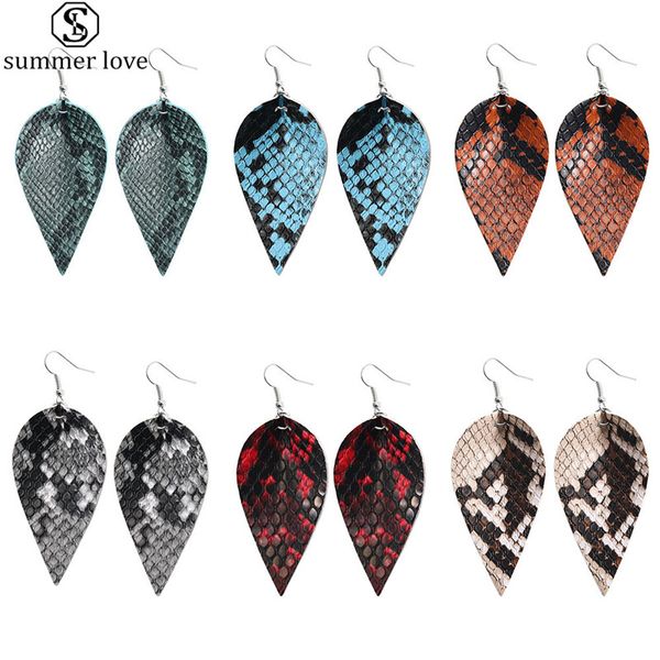 new fashion snake skin faux leather earring for women bohemian earrings leaf light printing oval teardrop dangle earring christmas jewelry-z, Silver
new fashion snake skin faux leather earring for women bohemian earrings leaf light printing oval teardrop dangle earring christmas jewelry-z, Silver