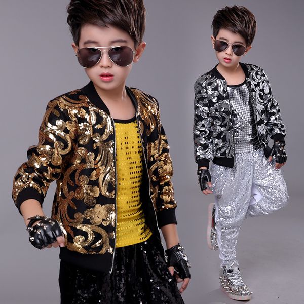 hip hop costume sequined long sleeve coat boys jacket street dance clothes stage show outfit children performance wear dn2977, Black;red
hip hop costume sequined long sleeve coat boys jacket street dance clothes stage show outfit children performance wear dn2977, Black;red