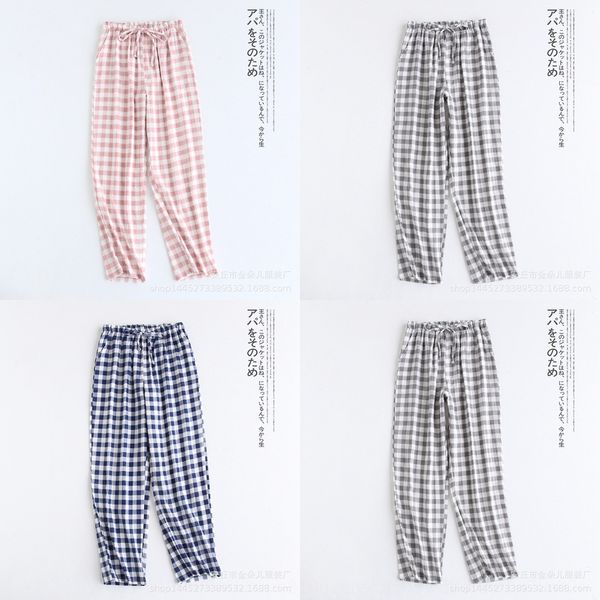 2019 autumn couple's pajamas gauze and trousers plaid home women's pants home women's pants pants, Blue;red
2019 autumn couple's pajamas gauze and trousers plaid home women's pants home women's pants pants, Blue;red