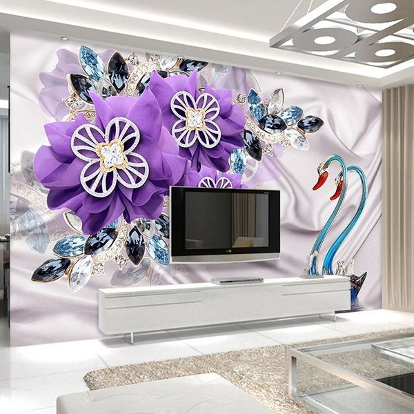 wallpapers custom po mural wallpaper 3d swan purple flower jewelry bedroom living room tv background wall painting home decor
wallpapers custom po mural wallpaper 3d swan purple flower jewelry bedroom living room tv background wall painting home decor