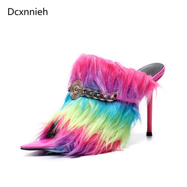 fashion wool chains women slippers thin high heels summer slides peep toe ladies shoes runway purple shoes woman party shoe, Black
fashion wool chains women slippers thin high heels summer slides peep toe ladies shoes runway purple shoes woman party shoe, Black