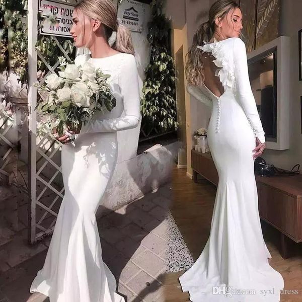 2019 long sleeve modest wedding dresses lace 3d floral appliqued hollow back country wedding dress custom made vestido de noiva, White
2019 long sleeve modest wedding dresses lace 3d floral appliqued hollow back country wedding dress custom made vestido de noiva, White