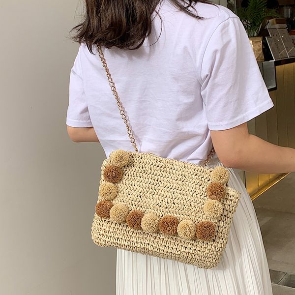 new hair ball beach bag straw clutch messenger bag envelope women lady day summer chain crossbody bags
new hair ball beach bag straw clutch messenger bag envelope women lady day summer chain crossbody bags