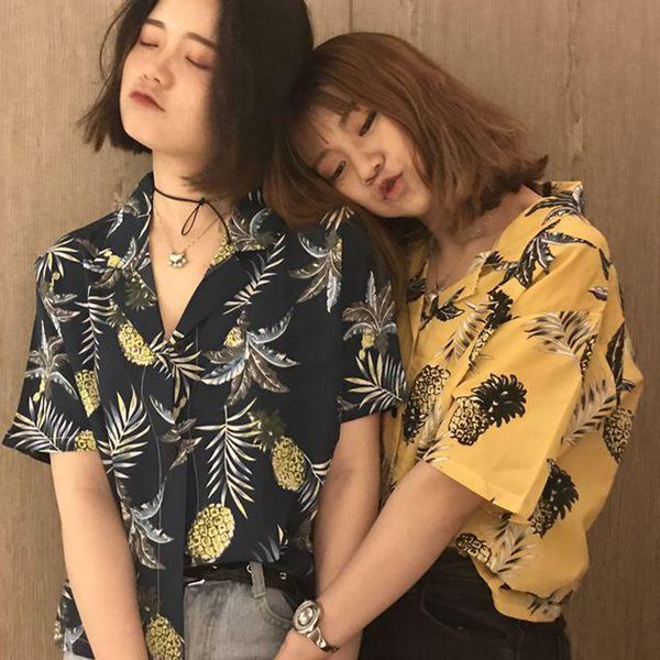 women blouse and printed vintage korean short sleeve casual blusas hawaiian beach female lady shirts, White
women blouse and printed vintage korean short sleeve casual blusas hawaiian beach female lady shirts, White