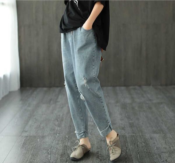 women jeans summer new elastic waist casual denim pants ladies embroidery tassel hole vintage all-match denim trousers 2020, Blue
women jeans summer new elastic waist casual denim pants ladies embroidery tassel hole vintage all-match denim trousers 2020, Blue