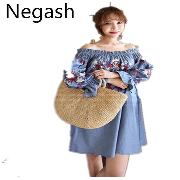 negash ethnic embroidery women dress print dresses new 2018 spring summer korean slash neck sweet boho vestidos mori girl, Black;gray
negash ethnic embroidery women dress print dresses new 2018 spring summer korean slash neck sweet boho vestidos mori girl, Black;gray