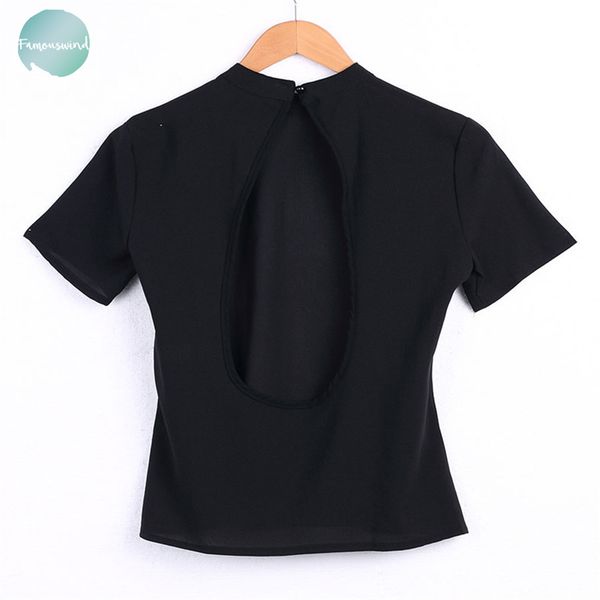 t shirt new fashion women summer backless loose short sleeve casual stylish womens pure split tees black, White
t shirt new fashion women summer backless loose short sleeve casual stylish womens pure split tees black, White