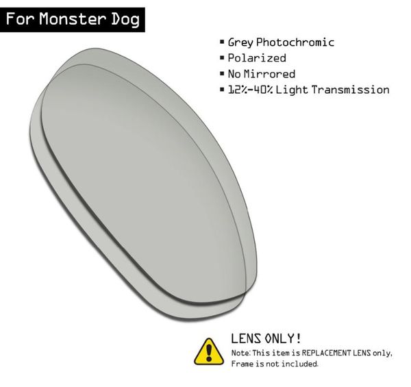 smartvlt polarized sunglasses replacement lenses for monster dog - grey pchromic 
smartvlt polarized sunglasses replacement lenses for monster dog - grey pchromic