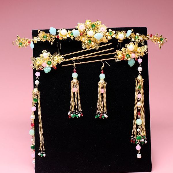 5pieces sets costume vivid gree leaf pink beads luxury pearl special bride headdress chinese wedding crown wholesale, Golden;white
5pieces sets costume vivid gree leaf pink beads luxury pearl special bride headdress chinese wedding crown wholesale, Golden;white