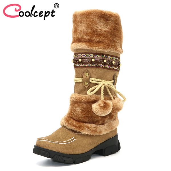 coolcept fashion bohemia snow boots woman high heels plush fur inside warm winter shoes women platform knee high botas size35-43, Black
coolcept fashion bohemia snow boots woman high heels plush fur inside warm winter shoes women platform knee high botas size35-43, Black