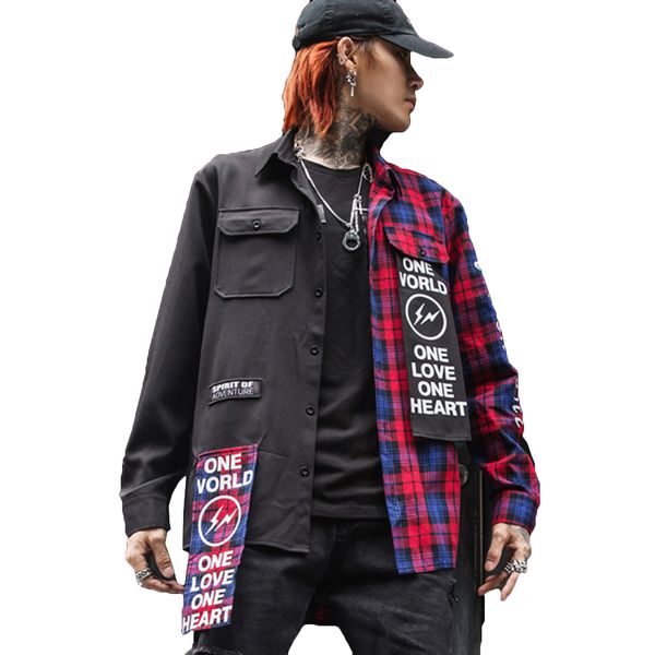 designed men loose shirts streetwear patchwork hip hop long sleeve dress shirt man fashion red black plaid swag camisa masculina, White;black
designed men loose shirts streetwear patchwork hip hop long sleeve dress shirt man fashion red black plaid swag camisa masculina, White;black
