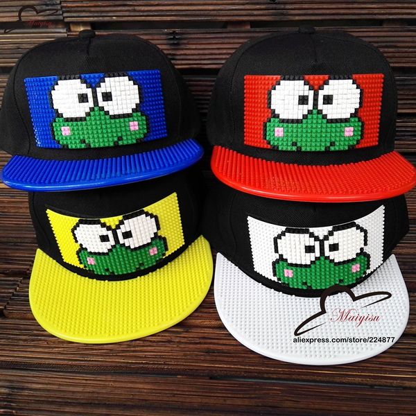 fashion cartoon frog new design diy brick snapback hats for men summer mosaics cool hat for women detachable caps, Blue;gray
fashion cartoon frog new design diy brick snapback hats for men summer mosaics cool hat for women detachable caps, Blue;gray