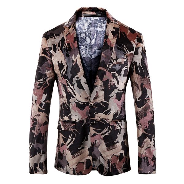 2019 tide mens fashion print blazerhip hop casual male slim fit suit jacket, White;black
2019 tide mens fashion print blazerhip hop casual male slim fit suit jacket, White;black