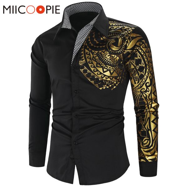 men gold bronzing shirts blouse features printed streetwear hip hop mens shirt dress casual slim fit long sleeved chemise homme, White;black
men gold bronzing shirts blouse features printed streetwear hip hop mens shirt dress casual slim fit long sleeved chemise homme, White;black