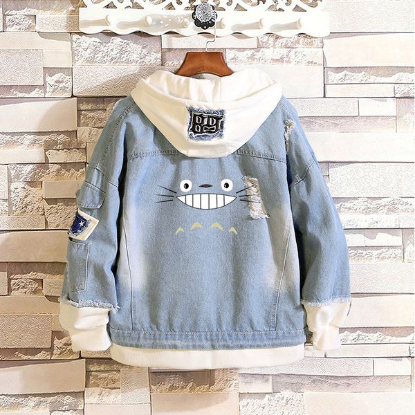 fashion anime my neighbor casual layered totoro denim jackets frayed ribbed hooded jean jacket loose patchwork cowboy coat, Black;brown
fashion anime my neighbor casual layered totoro denim jackets frayed ribbed hooded jean jacket loose patchwork cowboy coat, Black;brown