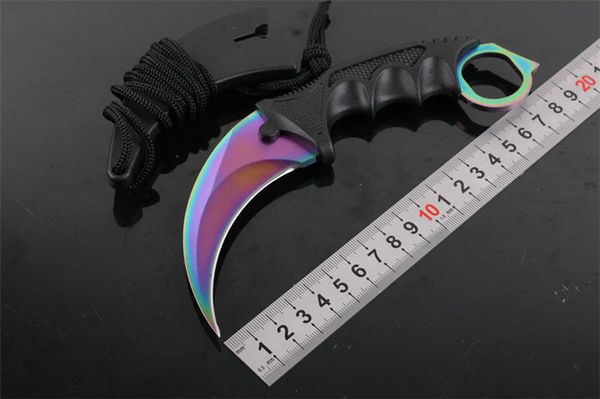 Karambit Claw Outdoor Fixed Knife Survival Gear 5CR15MOV 57HRC Steel Blade ABS Handle Hunting Knives W/ Sheath Best Gift For Men P183F Q
Karambit Claw Outdoor Fixed Knife Survival Gear 5CR15MOV 57HRC Steel Blade ABS Handle Hunting Knives W/ Sheath Best Gift For Men P183F Q