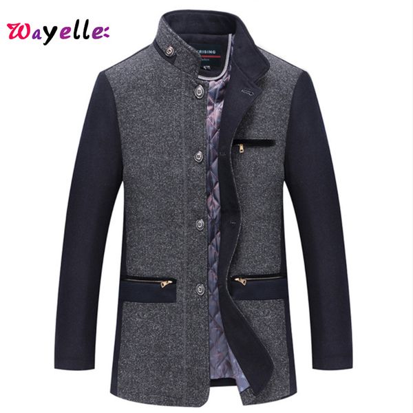 2019 winter warm fit overcoat men wool single breasted jacket coats thickened trench coat, Black
2019 winter warm fit overcoat men wool single breasted jacket coats thickened trench coat, Black