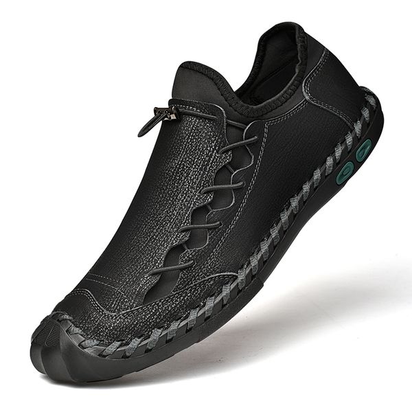 

men shoes genuine leather casual shoes for summer autumn plus size dd312, Black