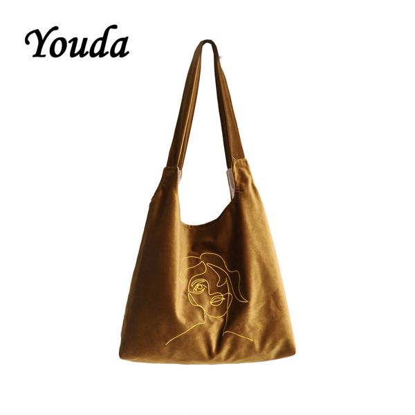 youda original new fashion style japanese velvet material shoulder bags embroidery casual ladies handbag large capacity tote
youda original new fashion style japanese velvet material shoulder bags embroidery casual ladies handbag large capacity tote