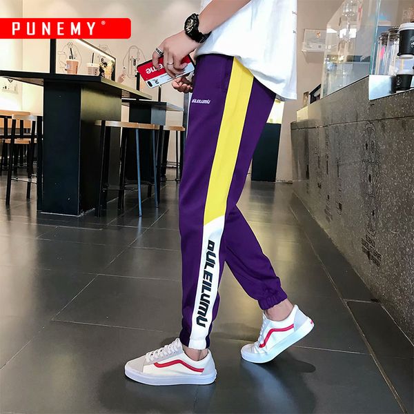 punemy 2019 fashion side stripe letter printing hop men's trousers pants lace up joggers pants loose streetwear men sweatpants, Black
punemy 2019 fashion side stripe letter printing hop men's trousers pants lace up joggers pants loose streetwear men sweatpants, Black