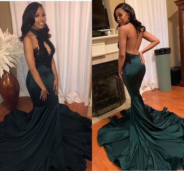 dark green mermaid evening dresses halter open back dubai arabic aso ebi prom gowns appliqued lace court train party wear b61, Black;red
dark green mermaid evening dresses halter open back dubai arabic aso ebi prom gowns appliqued lace court train party wear b61, Black;red