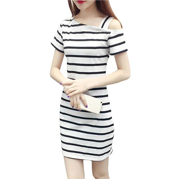 New Boat Neck Oblique Shoulder Cotton Striped Short Sleeve Casual Dress Slim Summer Dresses Size M-2XL
New Boat Neck Oblique Shoulder Cotton Striped Short Sleeve Casual Dress Slim Summer Dresses Size M-2XL
