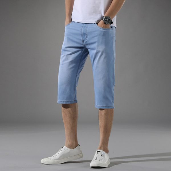 summer thin section capri denim shorts men's elasticity straight-cut loose-fit bermuda shorts men's capris breeches slim fit fas, Blue
summer thin section capri denim shorts men's elasticity straight-cut loose-fit bermuda shorts men's capris breeches slim fit fas, Blue