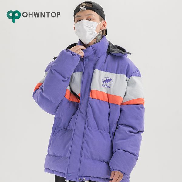 men thick hooded parkas streetwear puffer parkas windbreaker color block harajuku winter padded jacket warm outwear hip hop coat, Black
men thick hooded parkas streetwear puffer parkas windbreaker color block harajuku winter padded jacket warm outwear hip hop coat, Black