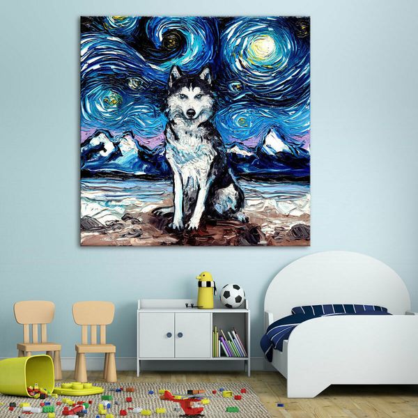 siberian husky starry night home wall art decor oil painting on canvas home decor wall art picture handpainted & hd printed190822
siberian husky starry night home wall art decor oil painting on canvas home decor wall art picture handpainted & hd printed190822