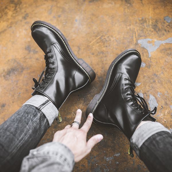high rubber men boots popular england motorcycle autumn winter men shoes new fur warm comfortable lace-up snow boots, Black
high rubber men boots popular england motorcycle autumn winter men shoes new fur warm comfortable lace-up snow boots, Black