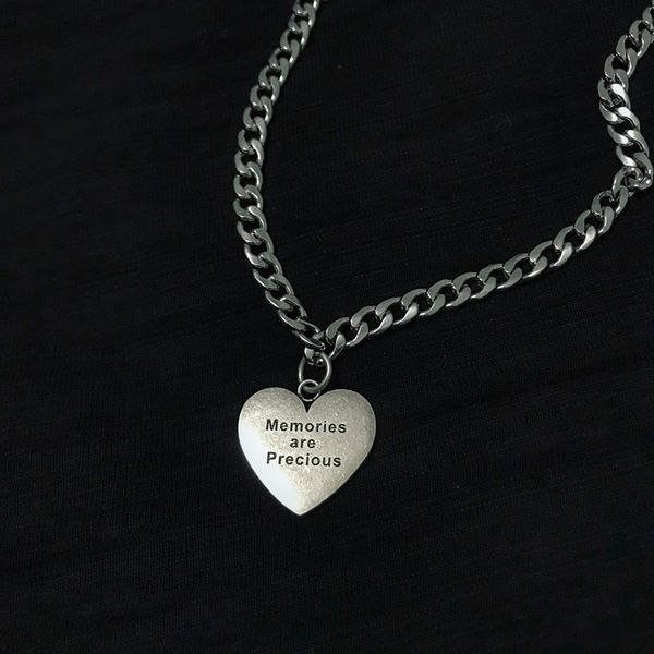memories are precious heart necklaces for women couple pendant necklace stainless steel hip hop necklaces jewelry on the neck, Silver
memories are precious heart necklaces for women couple pendant necklace stainless steel hip hop necklaces jewelry on the neck, Silver