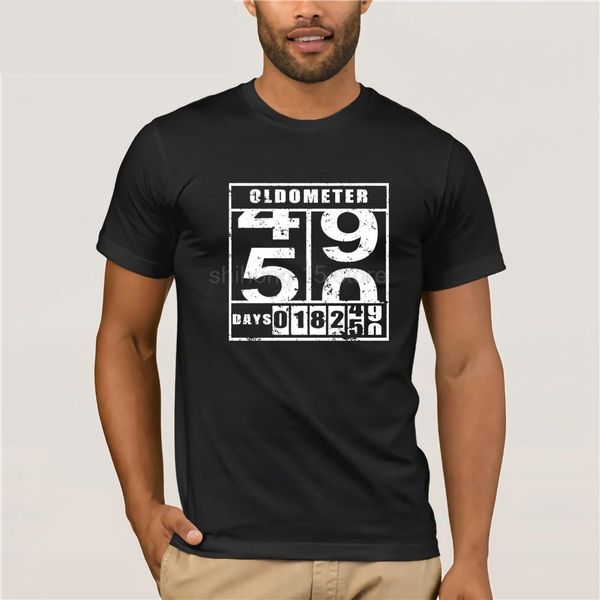 50th birthday 50 fifty years old oldometer funny family gift t shirt, White;black