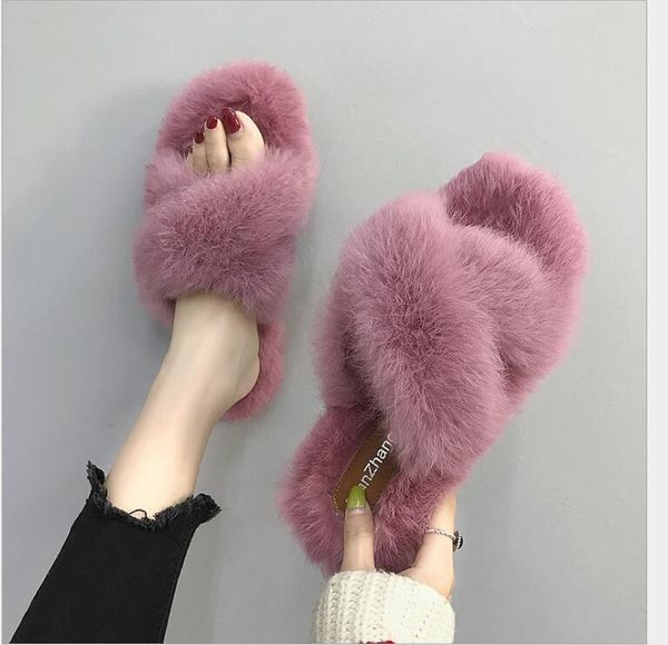 fur slippers for women in autumn and winter of 2019 new style indoor outdoor wear flat-soled cross-pure women's shoes slippers, Black
fur slippers for women in autumn and winter of 2019 new style indoor outdoor wear flat-soled cross-pure women's shoes slippers, Black
