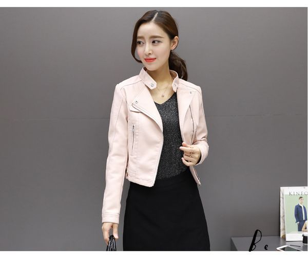 leather short section 2019 autumn women new pu leather short jacket collar collar slim jacket, Black
leather short section 2019 autumn women new pu leather short jacket collar collar slim jacket, Black