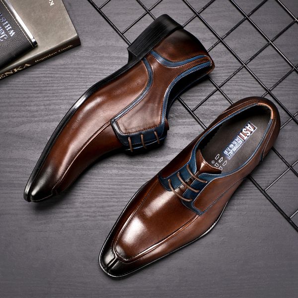 2019 men's spring new high fashion lace up genuine leather mix color oxfords business shoes man formal dress wedding party shoes, Black
2019 men's spring new high fashion lace up genuine leather mix color oxfords business shoes man formal dress wedding party shoes, Black