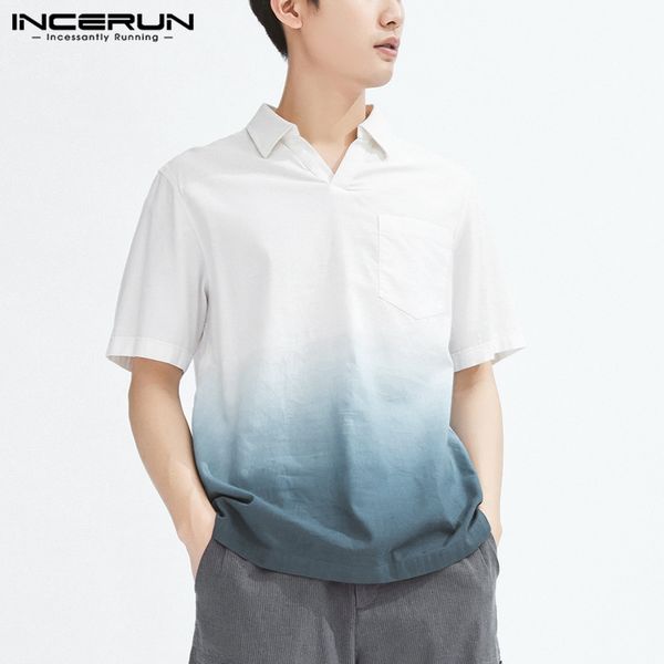 incerun fashion gradient men shirt cotton short sleeve 2020 streetwear tie dye pullover lapel chic casual brand camisa masculina, White;black
incerun fashion gradient men shirt cotton short sleeve 2020 streetwear tie dye pullover lapel chic casual brand camisa masculina, White;black