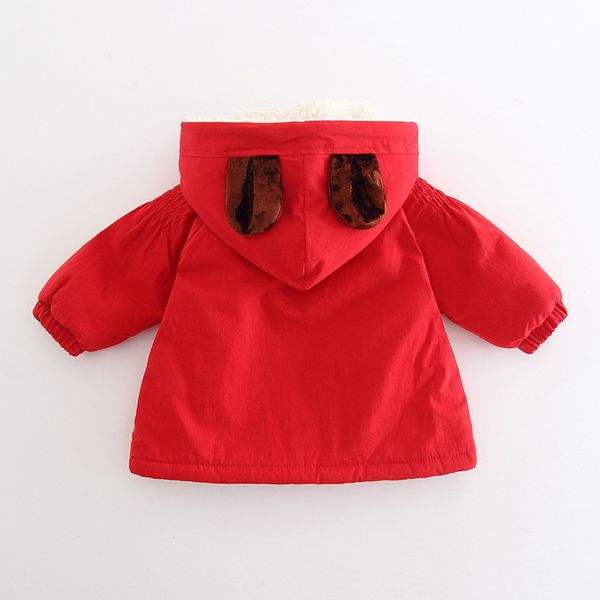 идея девушки зима новый стиль childrenswear младенца матовый и толстый хлопок-проложенный одежда маленькая для девочек детская с капюшоном т, Blue;gray