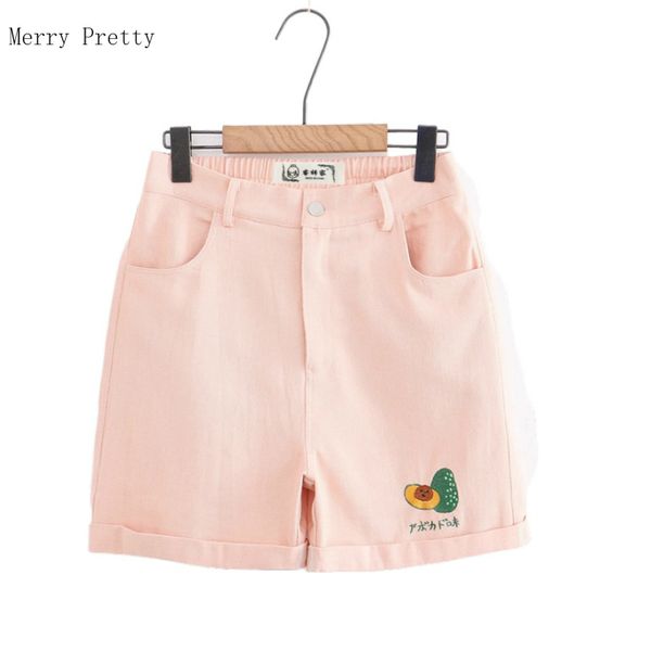 pink hight waist cartoon caron avocado embroidery shorts for women 2020 summer harakuju casual korean style mini shorts, White;black
pink hight waist cartoon caron avocado embroidery shorts for women 2020 summer harakuju casual korean style mini shorts, White;black