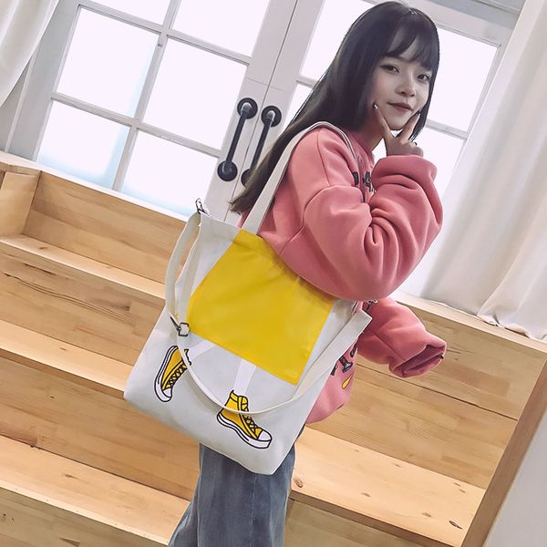 2020 new fashion shoes printed canvas bag women's shoulder messenger bag large capacity modern portable female
2020 new fashion shoes printed canvas bag women's shoulder messenger bag large capacity modern portable female
