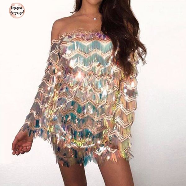 off shoulder summer dress petal sleeve 2019 tassel bodycon dresses backless women sequin club dress party vestidos, Black;gray
off shoulder summer dress petal sleeve 2019 tassel bodycon dresses backless women sequin club dress party vestidos, Black;gray