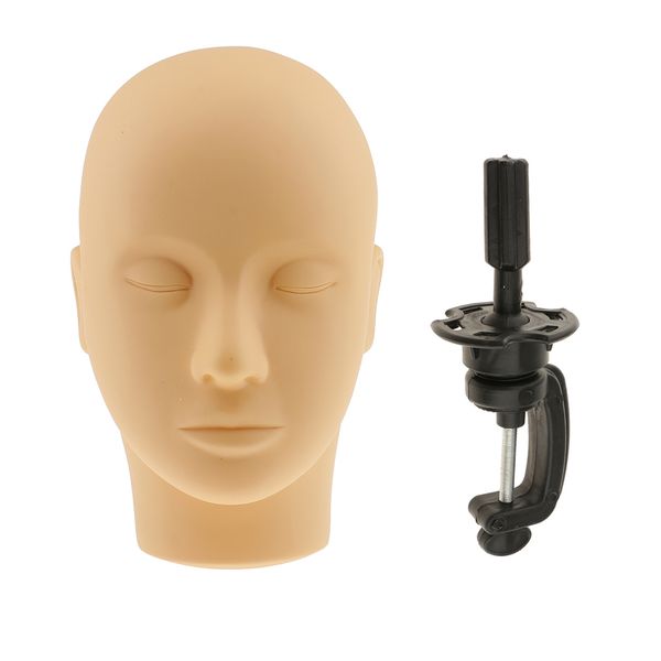 soft silicone eyelashes massage face painting practice training mannequin manikin head + black desk table c clamp holder, White
soft silicone eyelashes massage face painting practice training mannequin manikin head + black desk table c clamp holder, White
