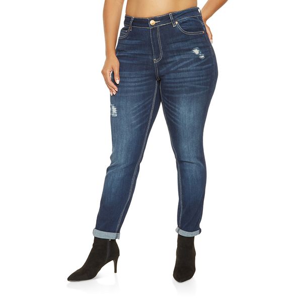 fashion women plus size jeans high waist circumference big hip skinny ripped denim stretch elastic waist circumference washed, Blue
fashion women plus size jeans high waist circumference big hip skinny ripped denim stretch elastic waist circumference washed, Blue