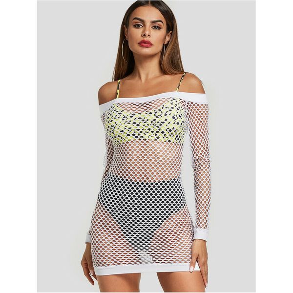 women off shoulder bikini cover up dress female bathing suit mesh crochet swimwear beach mini dresses outfits, Blue;gray
women off shoulder bikini cover up dress female bathing suit mesh crochet swimwear beach mini dresses outfits, Blue;gray
